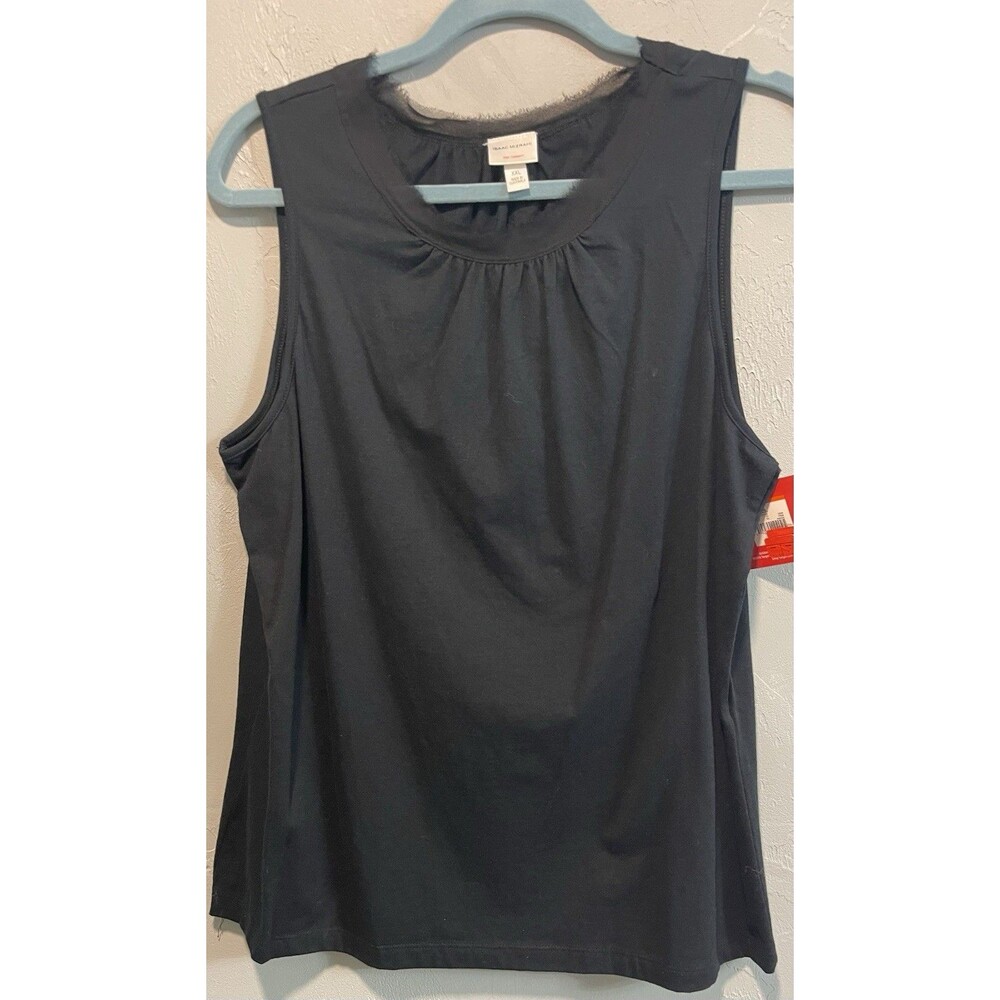 Isaac Mizrahi Womens XXL Black Sleeveless Knit Tank Top NWT